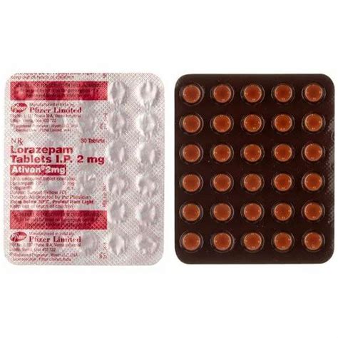Ativan Lorezepam 2mg By Pfizer Blister
